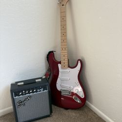 Squier Stratocaster Guitar And Amp