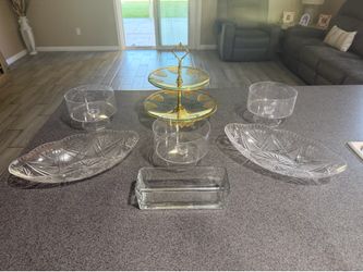 Glass Serveware Collection with Tiered Stand