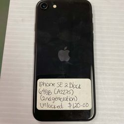 iPhone SE 2 black 2nd generation  64 GB (A2275) Unlocked