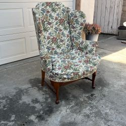 Antique Wingback Chair – Down Stuffed, 