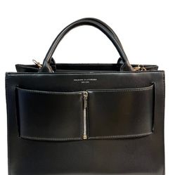 Brandon Blackwood Jumbo Kuei Bag in Black Vegan Leather with Silver Hardware 