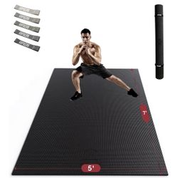 NEW - 5 X 7ft  Non-Slip, Ultra Durable, Thick Workout Mats for Home Gym Flooring Cardio, Yoga Mats 