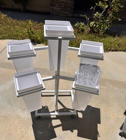 Selling 2 Fresh Flower Carts - white frames. On wheels. keep it together or use separately