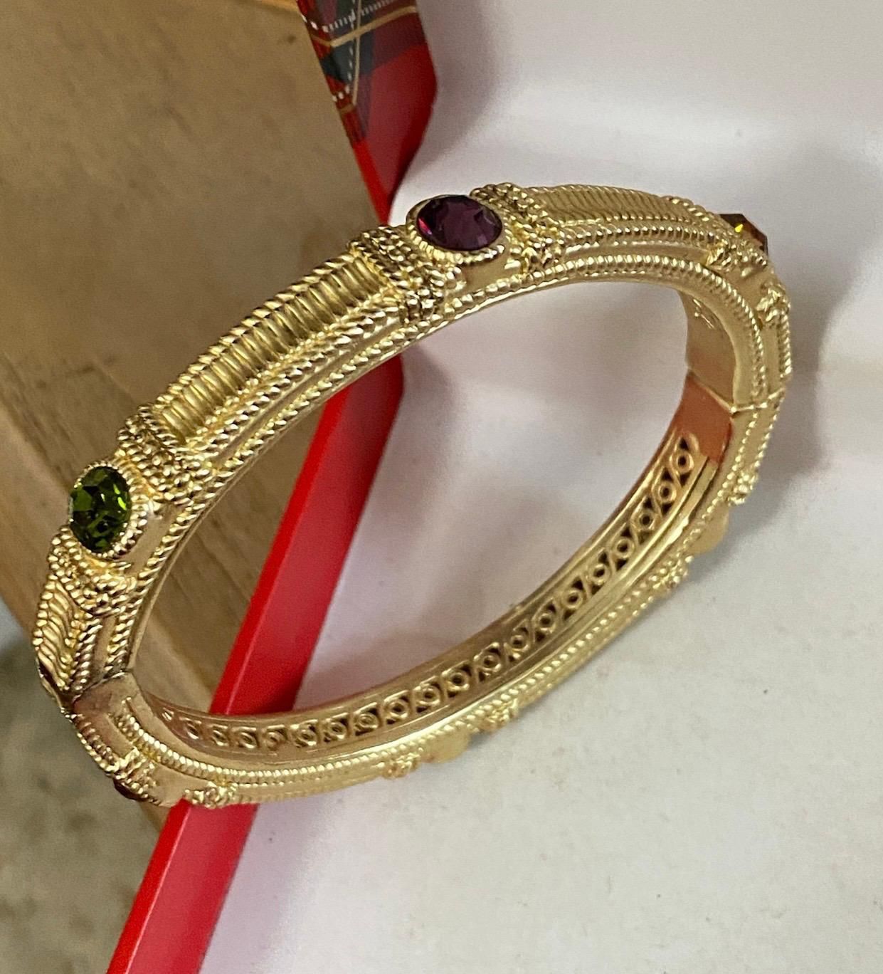 Pulsera Caña Gold Filled Piedras Joyería Antigua