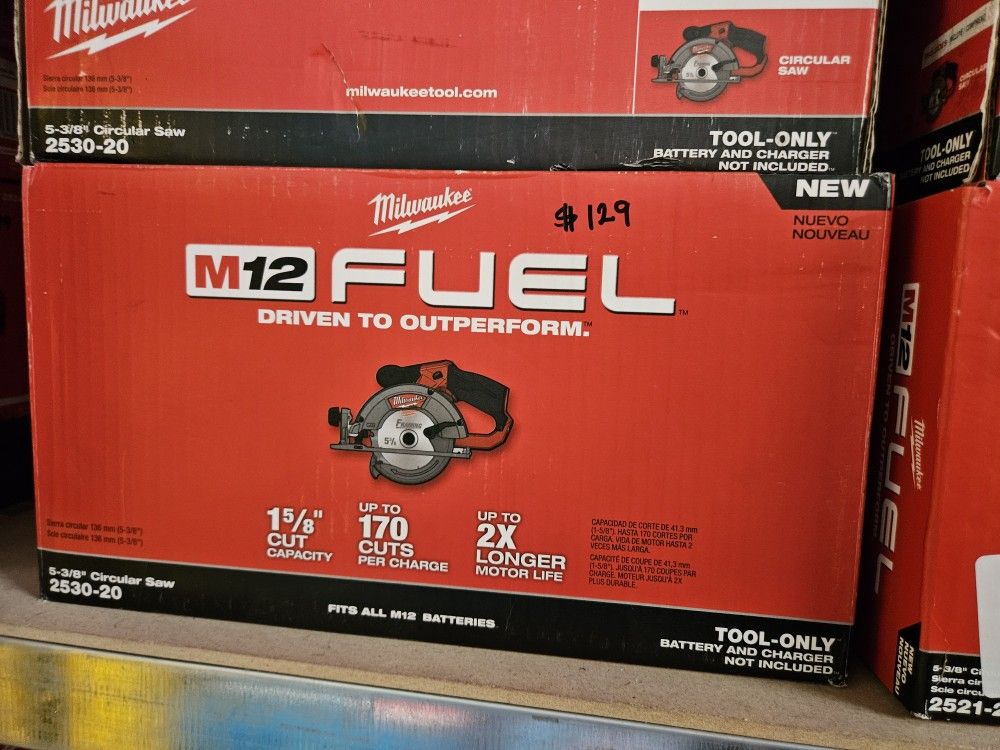 Milwaukee M12 Fuel 5-3/8" Circular Saw Tool Only