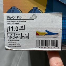 NEW Men’s Size 11 Vans x The Simpsons Mens Slip On Pro Suede shoes
