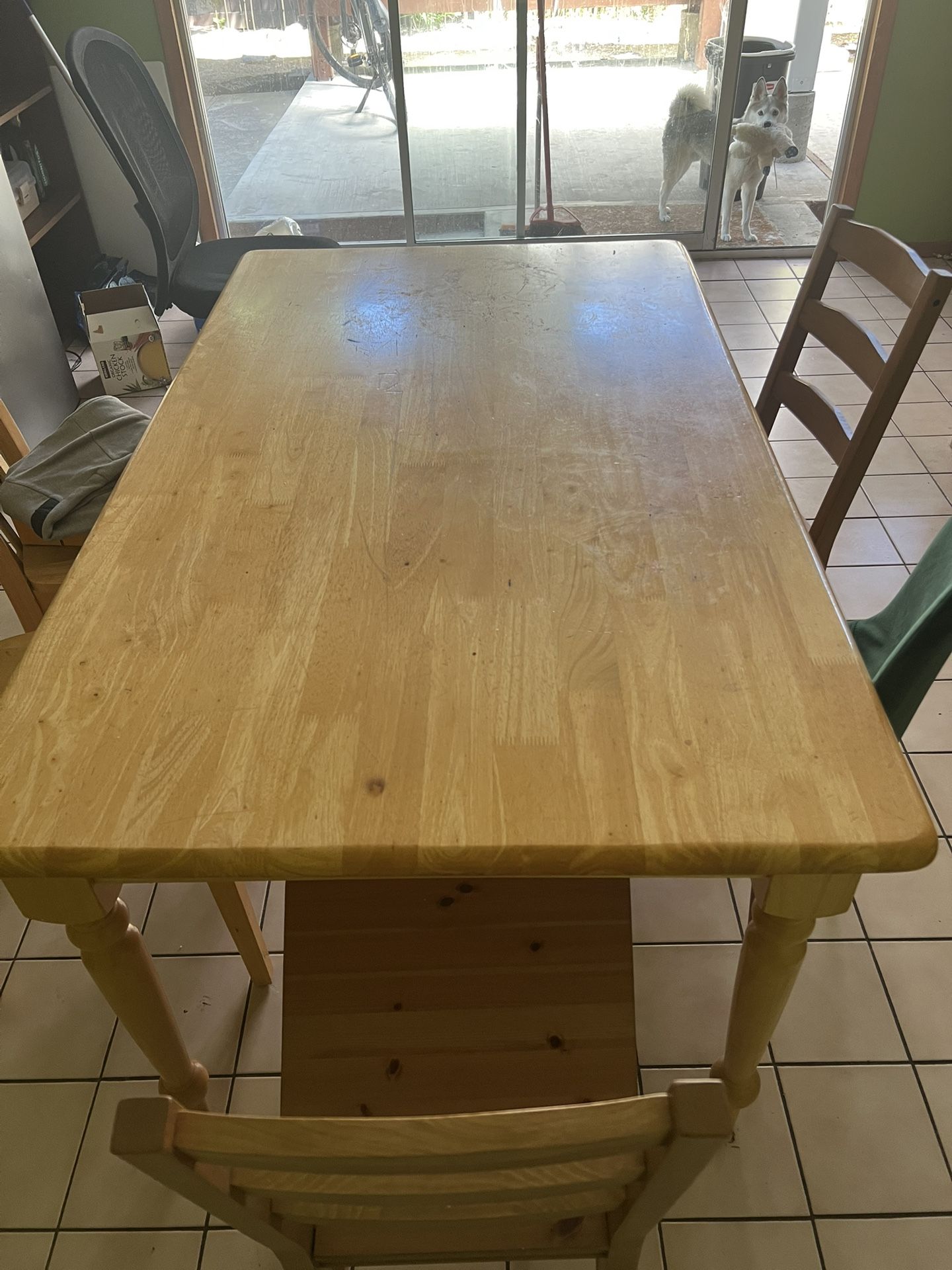 Wood Dining Table & Chairs