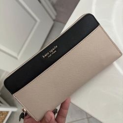 Kate Spade Beige & Black Wallet - Gently used - $60 OBO