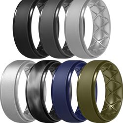 Egnaro Inner Arc Ergonomic Breathable Design, Silicone Rings Men's Size 8.5mm