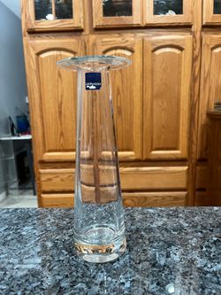 Vintage Leonardo Glass Slim Vase.  Made in Germany.  Size 9 inches tall.  Preowned excellent condition.  Only used once then it has been on display in