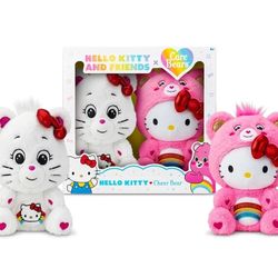 Care Bears Hello Kitty Loves Cheer Bear 10" Collectible Plush 2-Pack