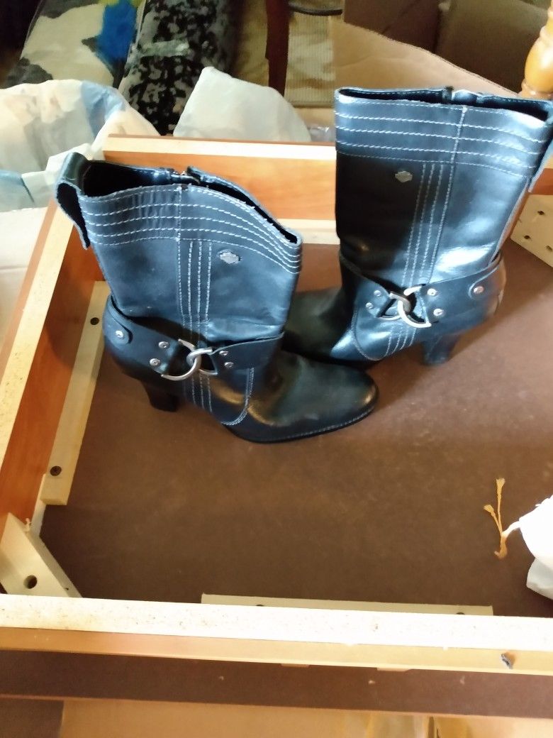 Black Harley Davidson Boots Size 7.5