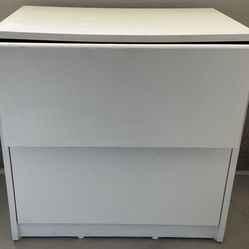 White two-drawers storage cabinet