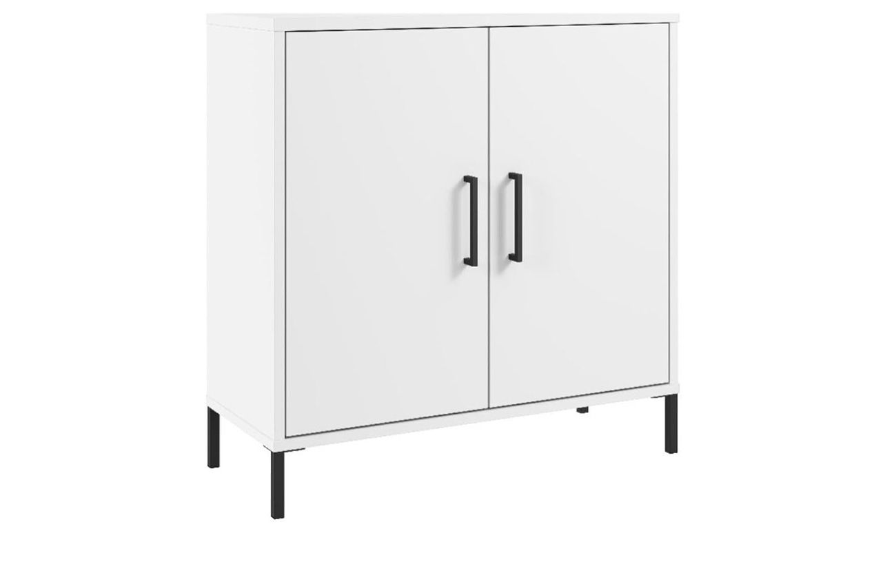 Brand New In The Box- Bush Furniture Essence Low Storage Cabinet with Doors in White | Organizers and Shelves for Home Office Workspace, Living Room, 