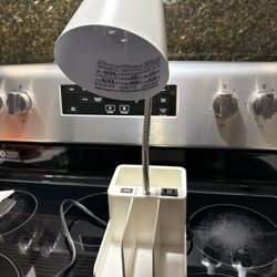 Gooseneck Desk Lamp With Charging Station And Organizer Base 