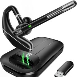 Bluetooth Headset V5.3, Wireless Earpiece with 1000mAh Charging Case, 96H Talkti