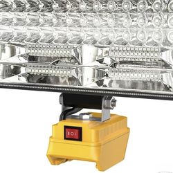 Cordless LED Work Light for 20V Batteries 90W 5400LM Wide Beam Floodlight with Two USB Charging Ports for Camping Emergencies Workshops Garages（batter