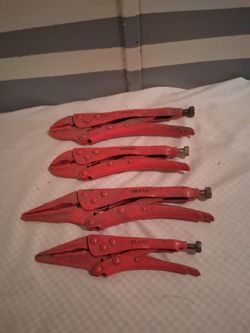 Vintage lot of four pair of Sears locking pliers vise grips