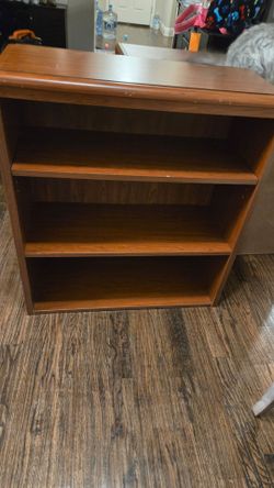 Wooden bookshelves