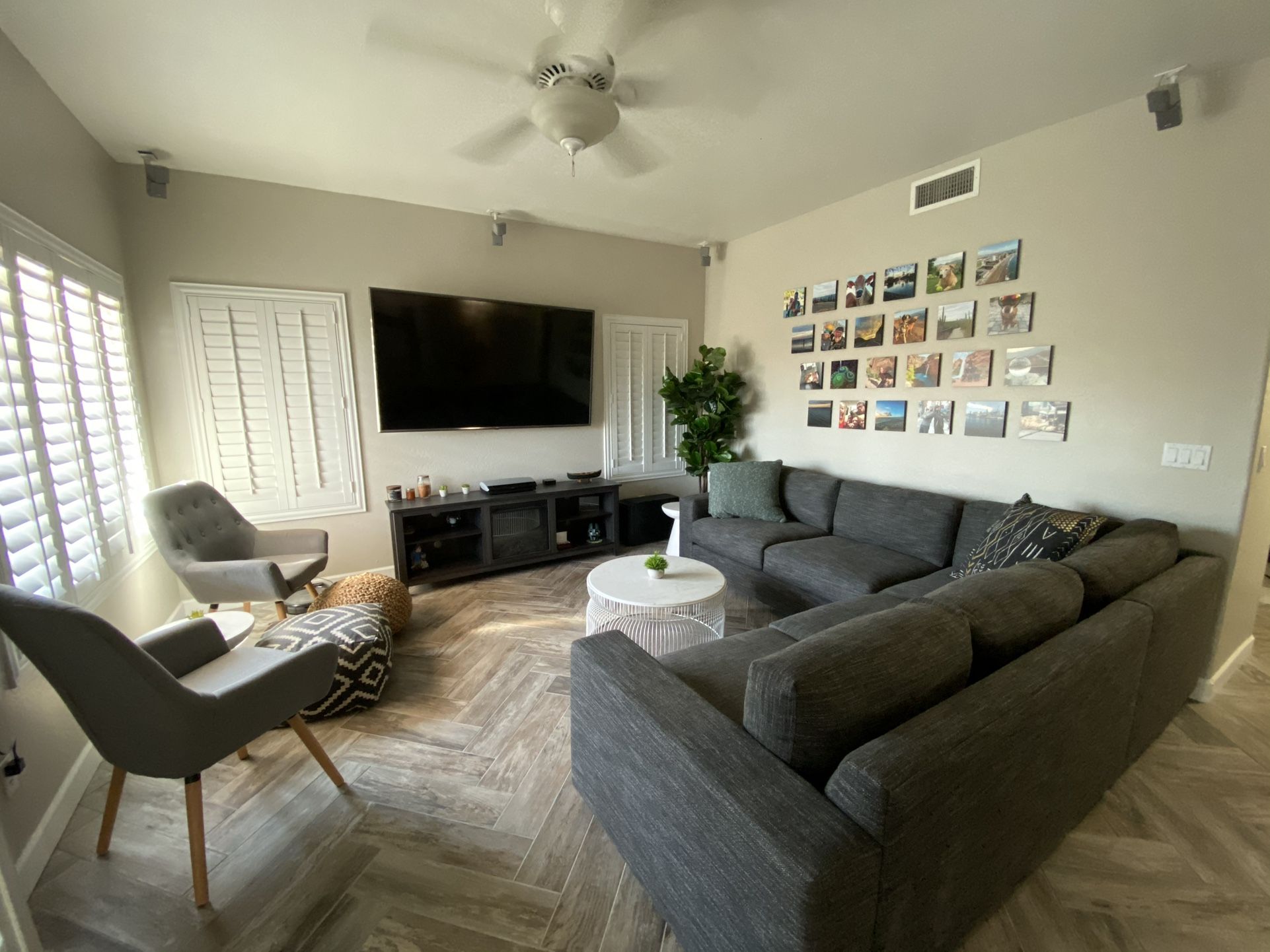 West elm Heathered Tweed Charcoal Couch