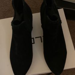 Also Black Suade Booties Size 6 1/2
