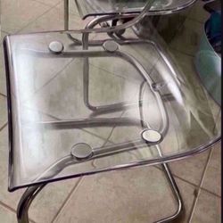Tobias clear chrome plated chair -Barely Used-
