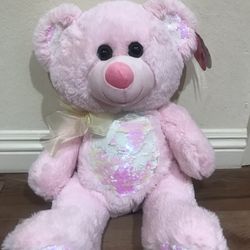 Pink Sequin Teddy Bear