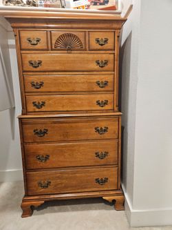 Vintage Marshall Field & Co. Solid Maple Tall Chest / Lingerie Dresser – 1940s
