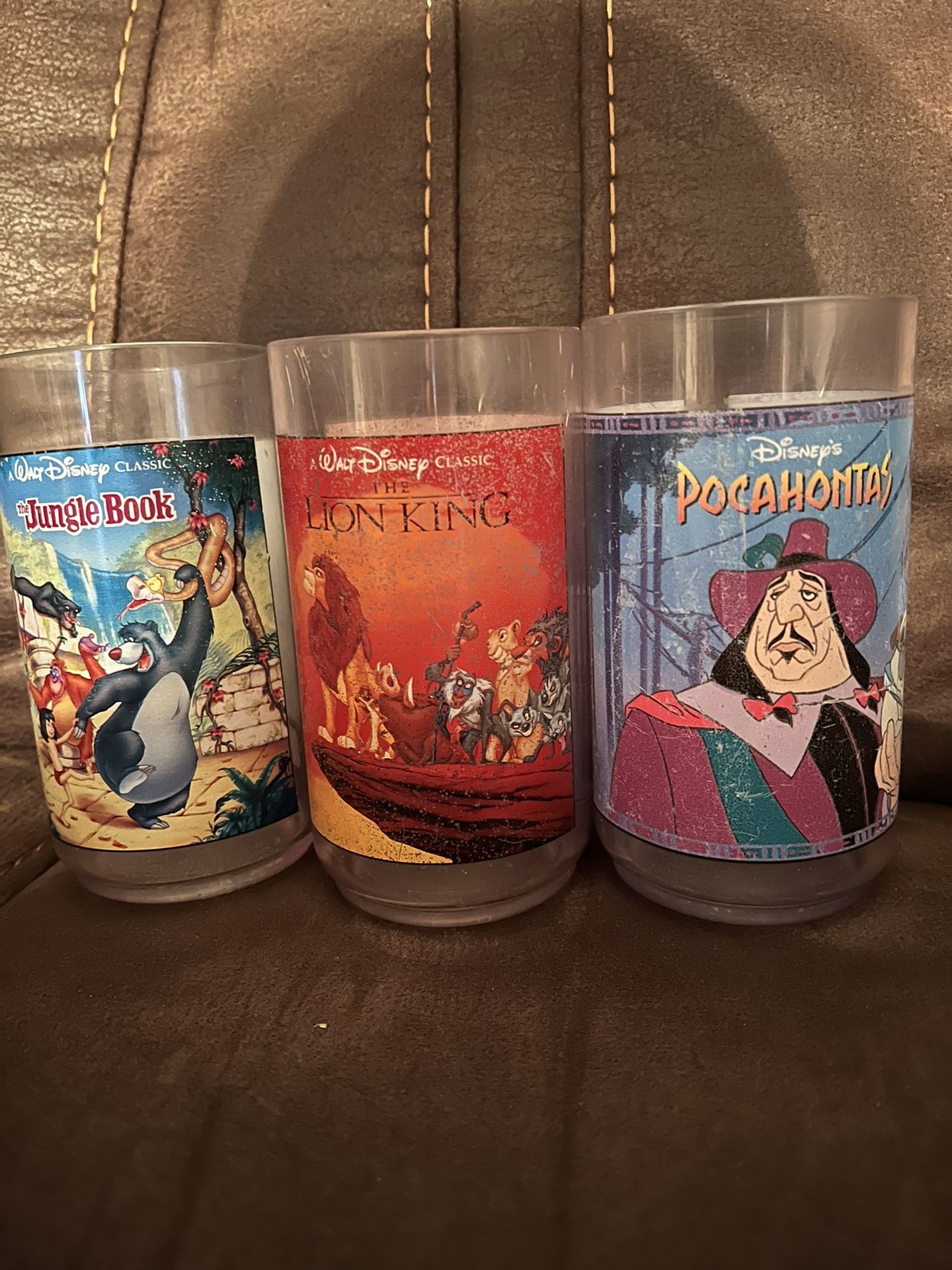 (3) Burger King Plastic Vintage Disney Cups Pre-Owned