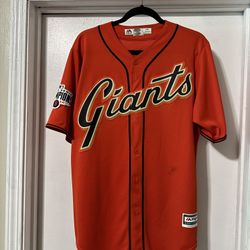 Mens Majestic San Francisco Giants Madison Bumgarner Jersey Orange Size Medium. Used