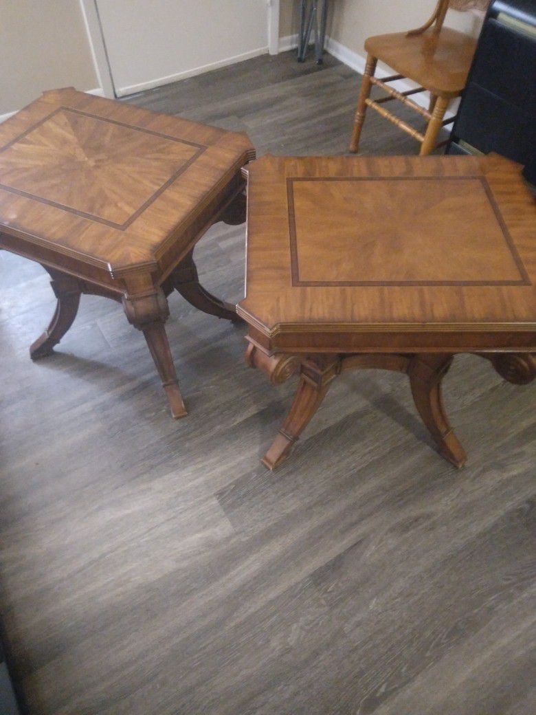 Antique Hardwood End Tables 