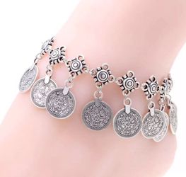 Vintage style coin anklets.