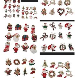 12 X Set Of 12 One Dozen Wholesale Bulk Christmas Brooch Pins 