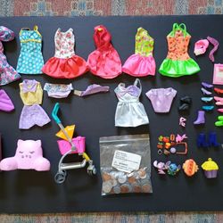Barbie Doll/ Dollhouse Clothes Accessories Mixed Lot 