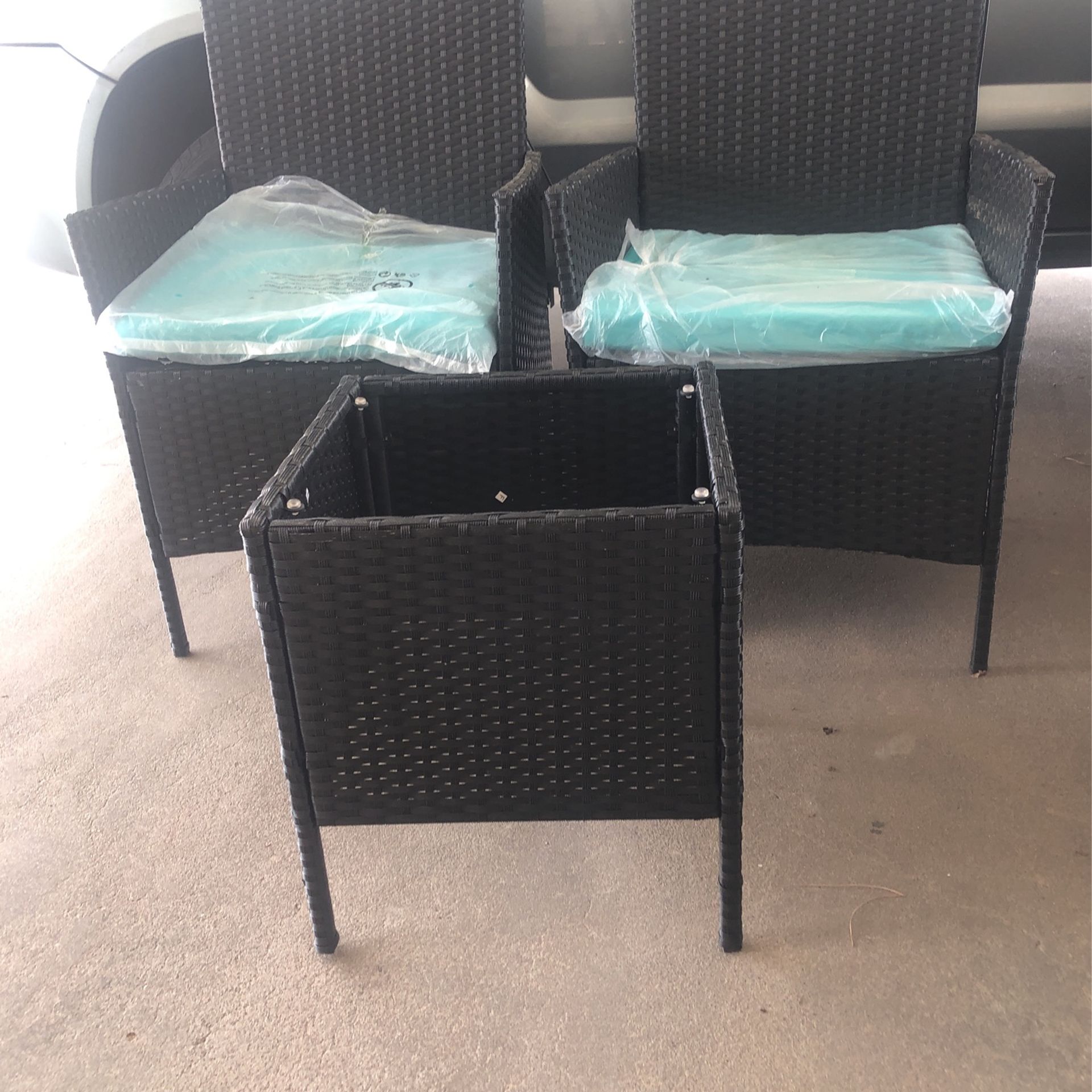 New 6 Piece Patio Set 175 Glass For Table And 3 Cushions