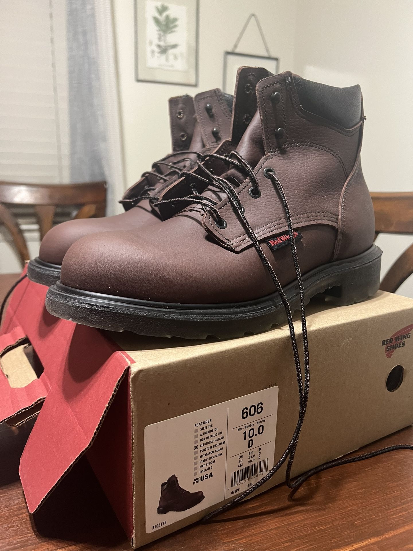 Work Boots Red Wings Size 10