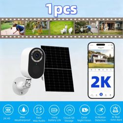 Outdoor Solar-powered Surveillance Camera, 2K High-definition Indoor/outdoor Low-power Monitoring
