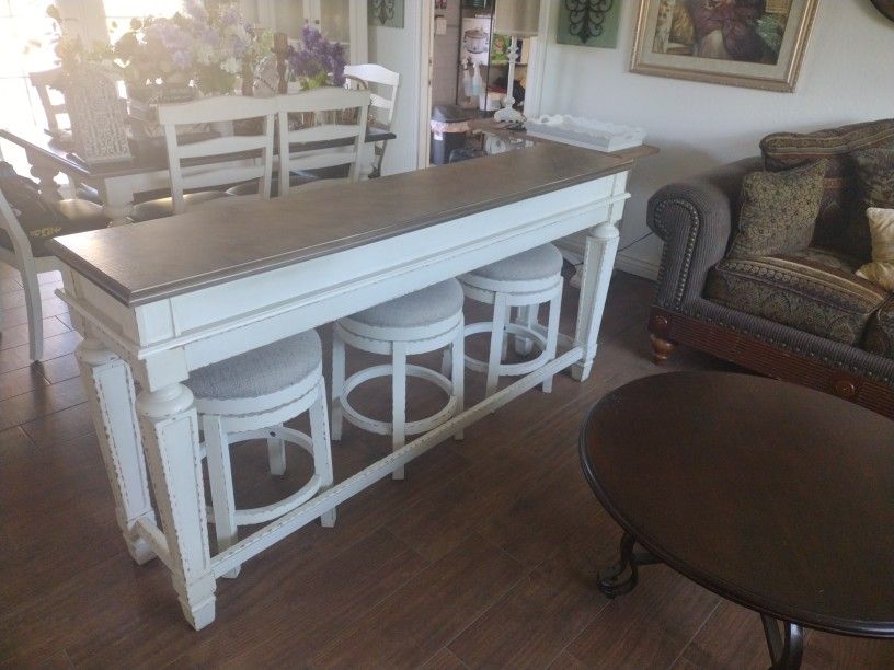 Sofa Bar Table & 3 Stool