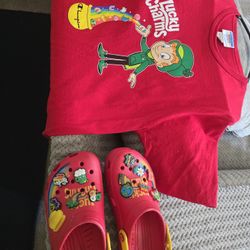 Lucky Charm Shirt and Crocs 