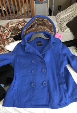 Blue jacket with hood