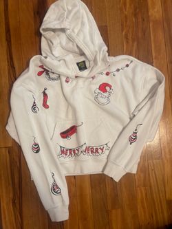 Grinch Christmas Cropped Hoodie