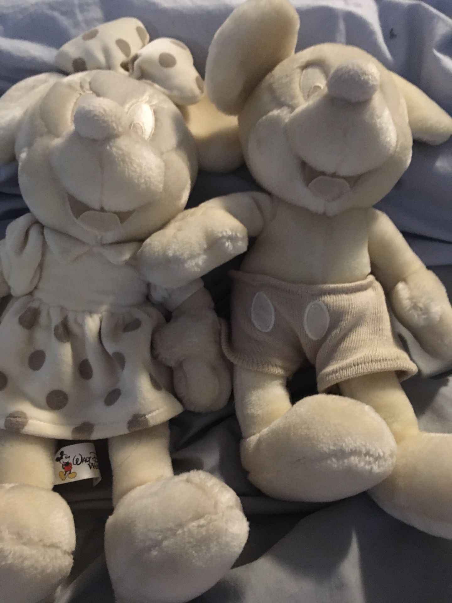 Authentic and Rare Cream Color Mickey and Minnie