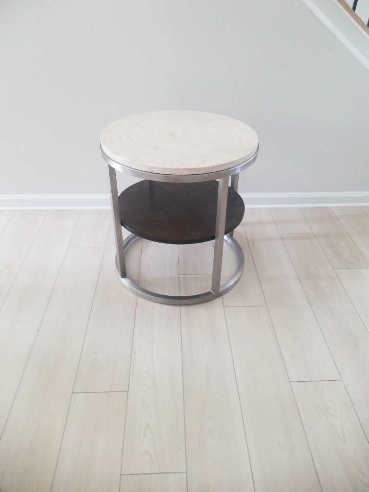 2 Side Tables Stone Top