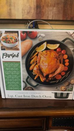 3 Quart Cast Iron Dutch Oven Dark Green