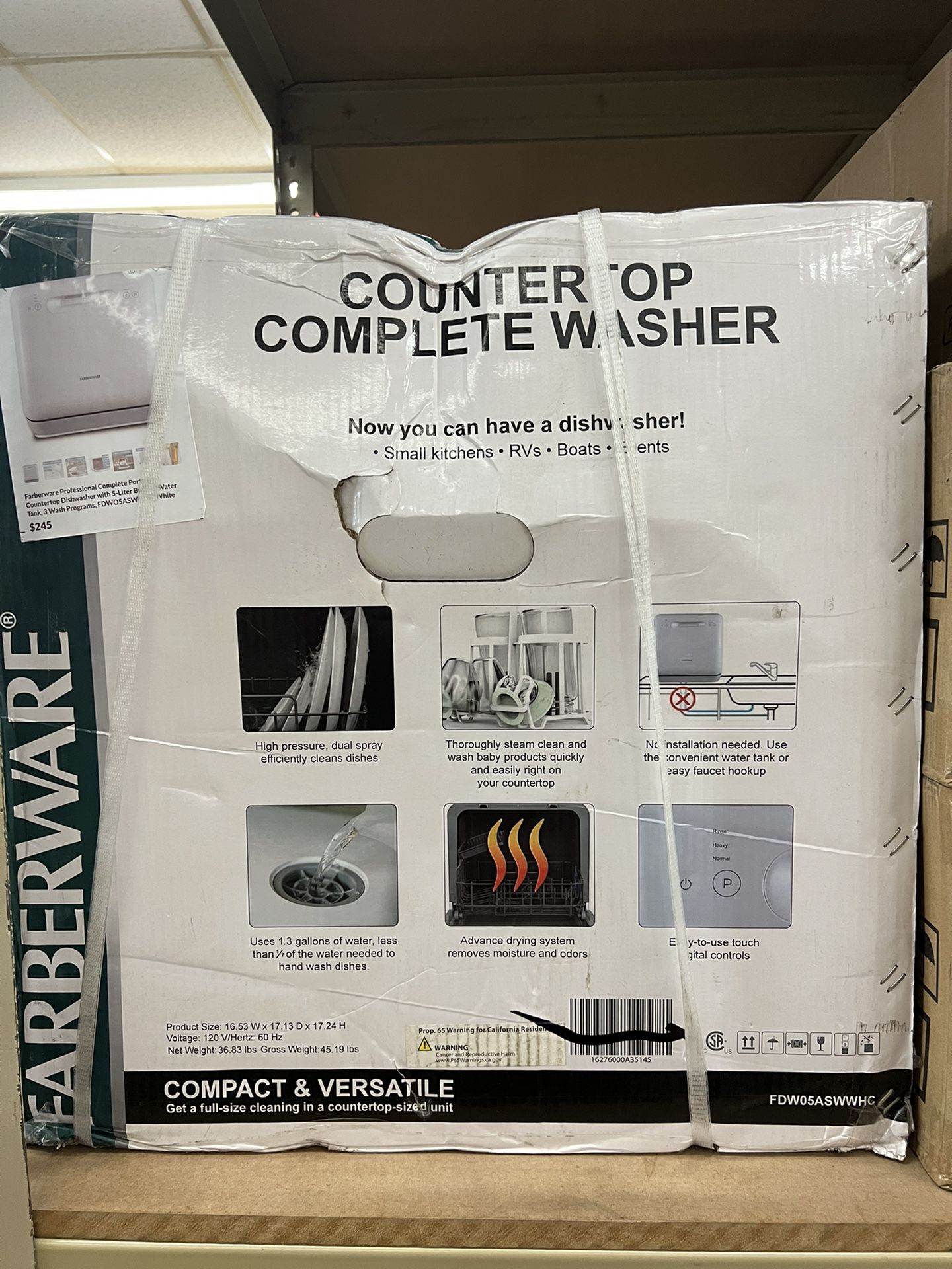 Farberware Professional Complete Portable Countertop Dishwasher with  5-Liter Built-in Water Tank, 3 Wash Programs, FDWO5ASWWHC White for Sale in  Norfolk, VA - OfferUp