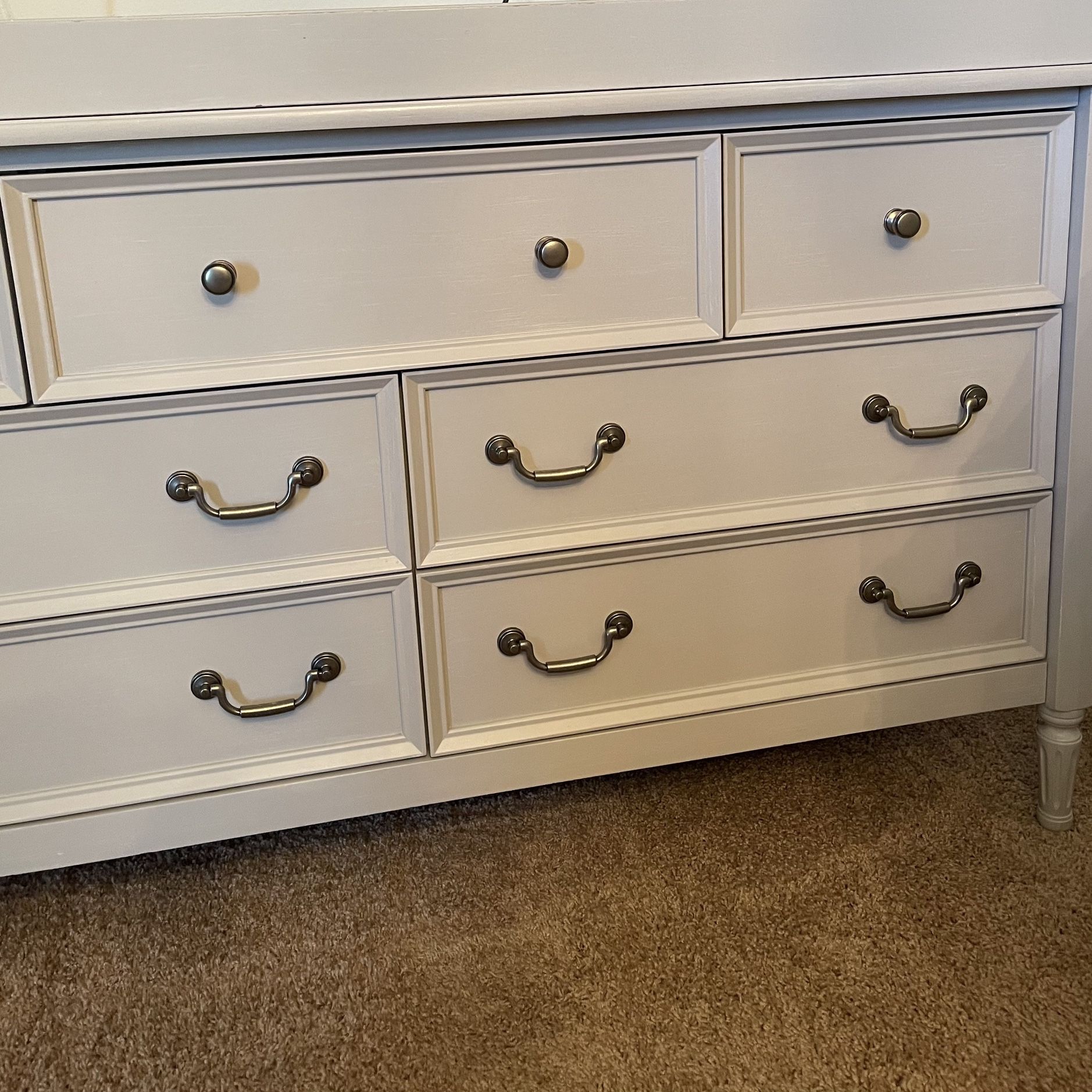 white dresser pottery barn Dressers & Armoires Seadrift finish features drawer pulls finished in antique brass POTTERY BARN Teen Beadboard Six