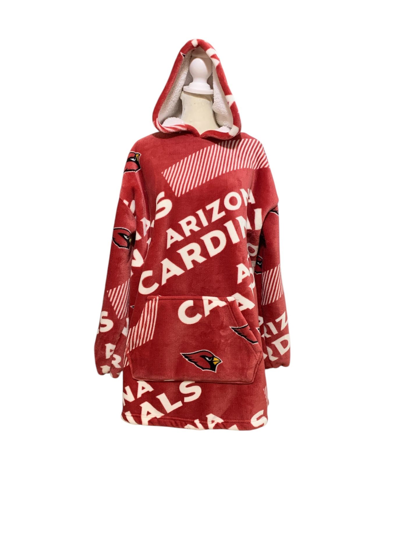 Pegasus Sports Red Arizona Cardinals Repeat Logo Hoodie Bloncho Blanket Sweater