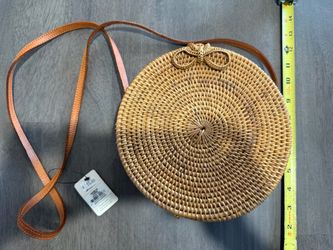 New Round Rattan Crossbody Bag