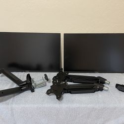 Set Of 2 Grebear 24” Monitors And Desk Mounts
