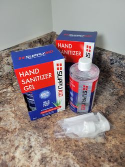 Alcohol hand sanitizer gel in pump bottle - with aloe. 16oz